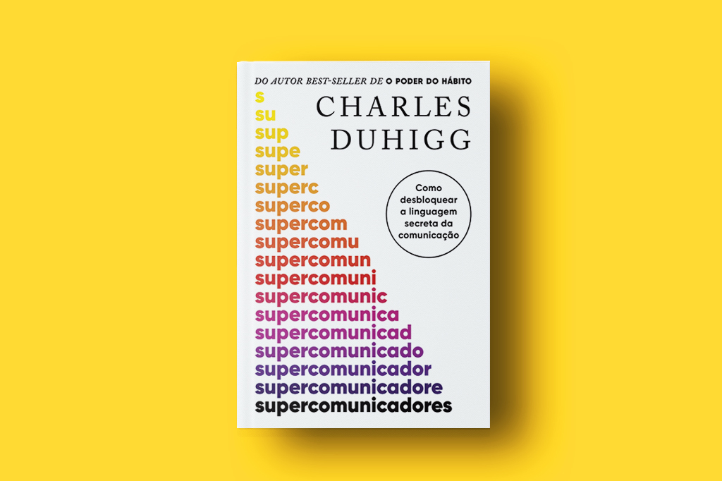 Capa do livro Supercomunicadores, de Charles Duhigg, em fundo amarelo.